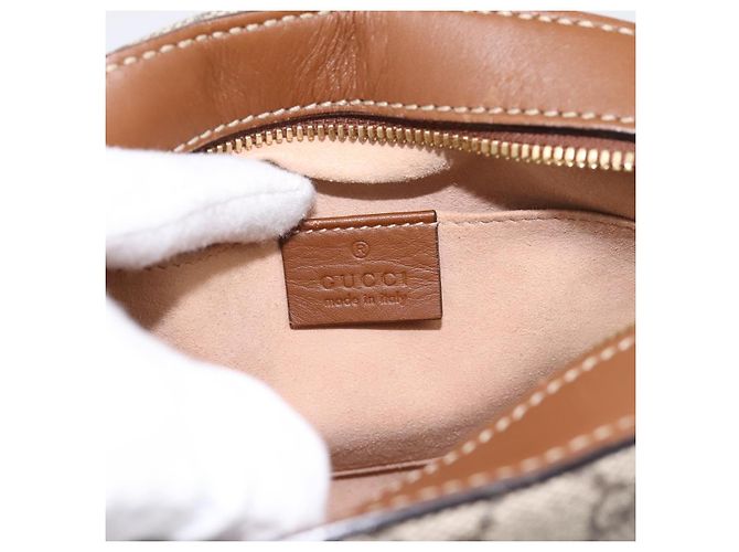 Borsa a tracolla GUCCI GG Supreme Chain PVC Beige Gold 409535 Auth 197208V D'oro - vista 15
