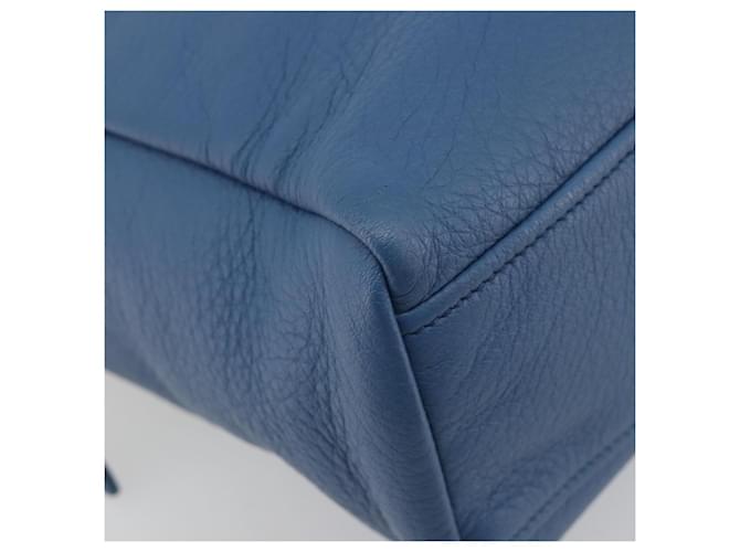 Borsa PRADA in pelle blu e oro Auth 197335V D'oro - vista 14