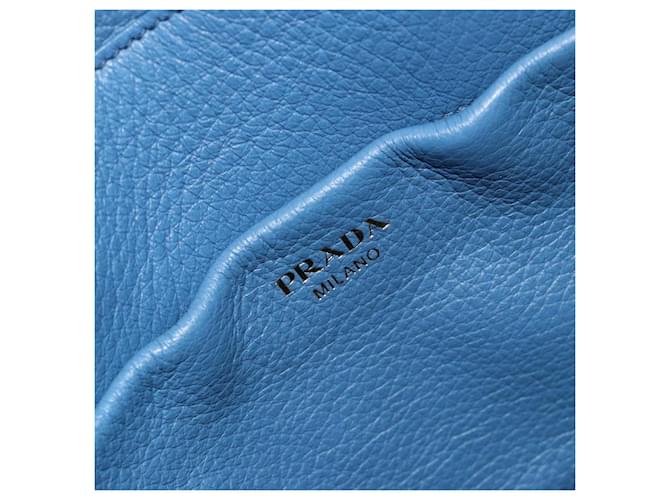 Borsa PRADA in pelle blu e oro Auth 197335V D'oro - vista 19