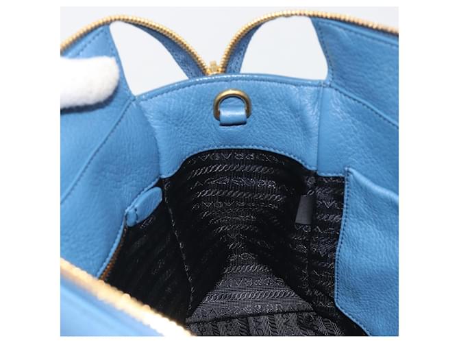 Borsa PRADA in pelle blu e oro Auth 197335V D'oro - vista 21