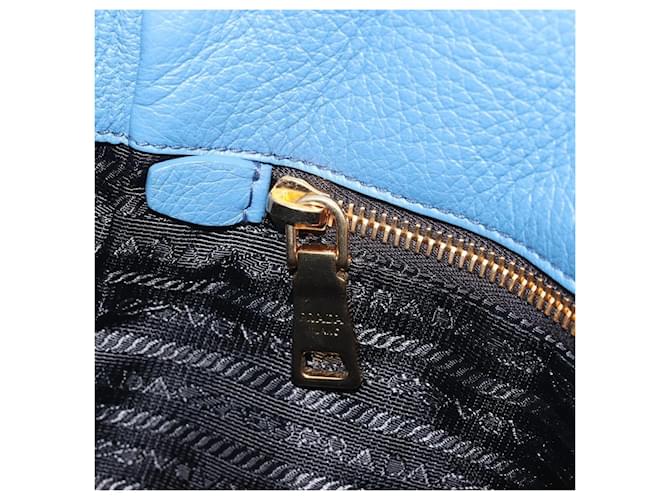 Borsa PRADA in pelle blu e oro Auth 197335V D'oro - vista 23