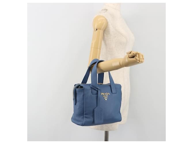 Borsa PRADA in pelle blu e oro Auth 197335V D'oro - vista 25