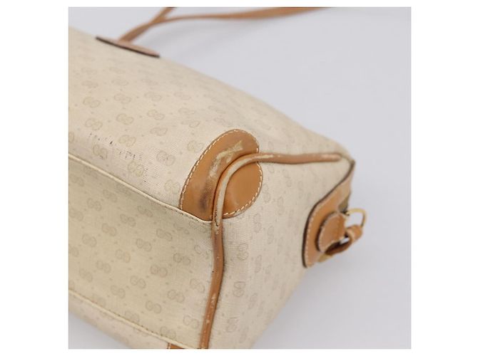 Borsa a tracolla GUCCI Micro GG Supreme PVC Ivory Gold 007 32 0042 Auth BA15195 D'oro Crudo - vista 10