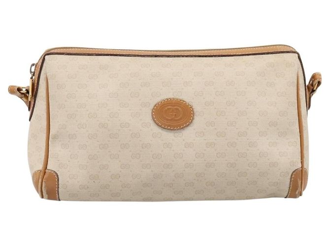 Borsa a tracolla GUCCI Micro GG Supreme PVC Ivory Gold 007 32 0042 Auth BA15195 D'oro Crudo - vista 2