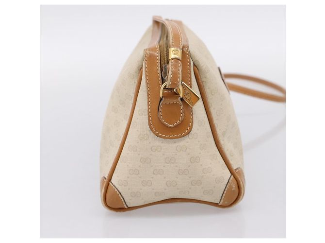 Borsa a tracolla GUCCI Micro GG Supreme PVC Ivory Gold 007 32 0042 Auth BA15195 D'oro Crudo - vista 4