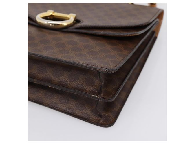 Céline Borsa a mano CELINE Macadam Canvas PVC Leather Brown Gold Auth mr2822 Marrone D'oro - vista 10