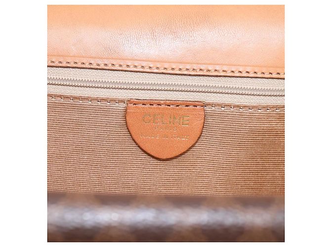 Céline Borsa a mano CELINE Macadam Canvas PVC Leather Brown Gold Auth mr2822 Marrone D'oro - vista 15
