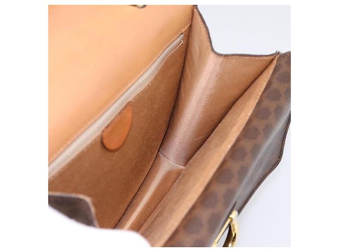 Céline Borsa a mano CELINE Macadam Canvas PVC Leather Brown Gold Auth mr2822 Marrone D'oro - vista 17