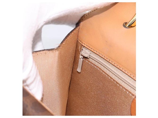 Céline Borsa a mano CELINE Macadam Canvas PVC Leather Brown Gold Auth mr2822 Marrone D'oro - vista 19