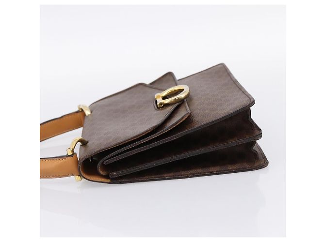 Céline Borsa a mano CELINE Macadam Canvas PVC Leather Brown Gold Auth mr2822 Marrone D'oro - vista 4