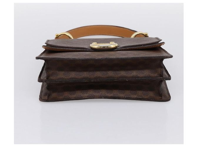Céline Borsa a mano CELINE Macadam Canvas PVC Leather Brown Gold Auth mr2822 Marrone D'oro - vista 9