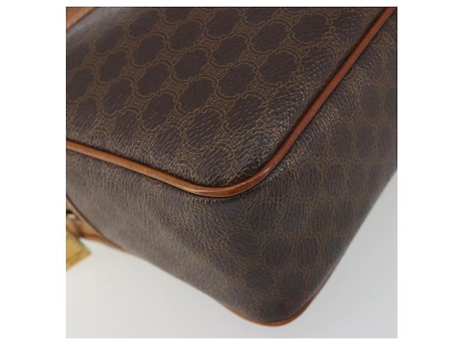 Céline Borsa a Tracolla CELINE Macadam PVC Pelle Marrone Tono Oro Auth BA14952 - vista 11