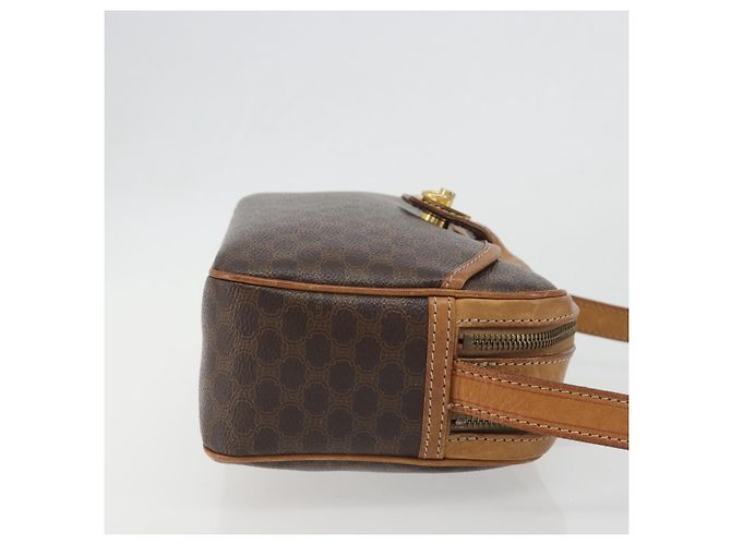 Céline Borsa a Tracolla CELINE Macadam PVC Pelle Marrone Tono Oro Auth BA14952 - vista 4
