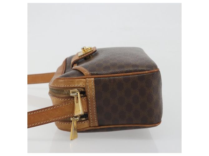 Céline Borsa a Tracolla CELINE Macadam PVC Pelle Marrone Tono Oro Auth BA14952 - vista 5