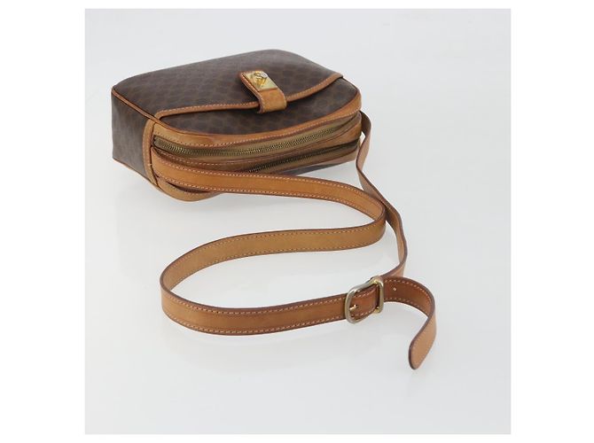 Céline Borsa a Tracolla CELINE Macadam PVC Pelle Marrone Tono Oro Auth BA14952 - vista 7