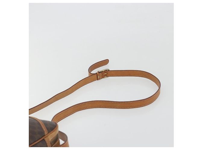 Céline Borsa a Tracolla CELINE Macadam PVC Pelle Marrone Tono Oro Auth BA14952 - vista 8