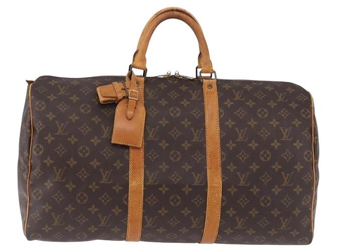 LOUIS VUITTON Monogram Keepall 50 Boston Bag M41426 LV Auth 195414 Monogramma - vista 13