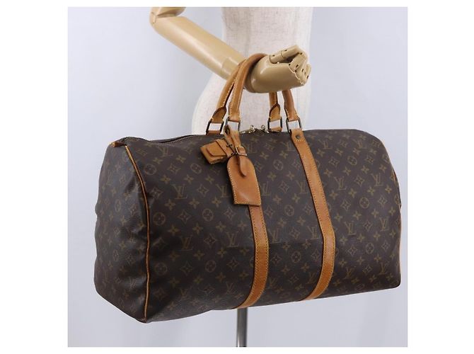 LOUIS VUITTON Monogram Keepall 50 Boston Bag M41426 LV Auth 195414 Monogramma - vista 22