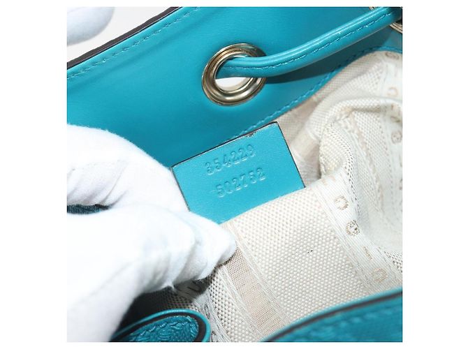 Bolso de hombro GUCCI Diamante de piel azul plata 354229 Auth 195248A - vista 22