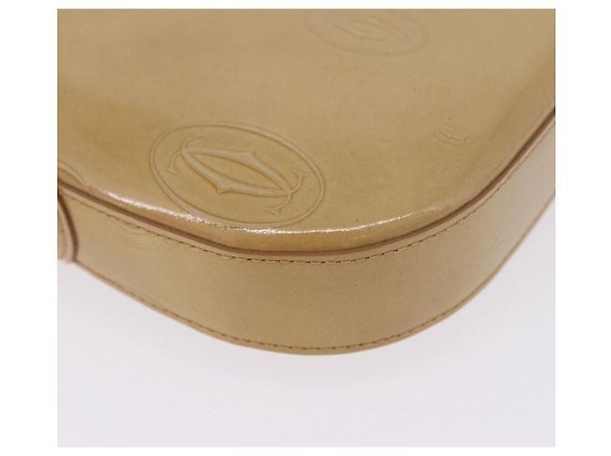 Borsa a tracolla CARTIER Pelle verniciata Beige Silver Auth 198718V Argento - vista 11