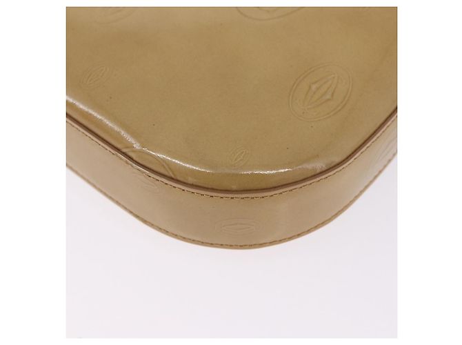 Borsa a tracolla CARTIER Pelle verniciata Beige Silver Auth 198718V Argento - vista 12