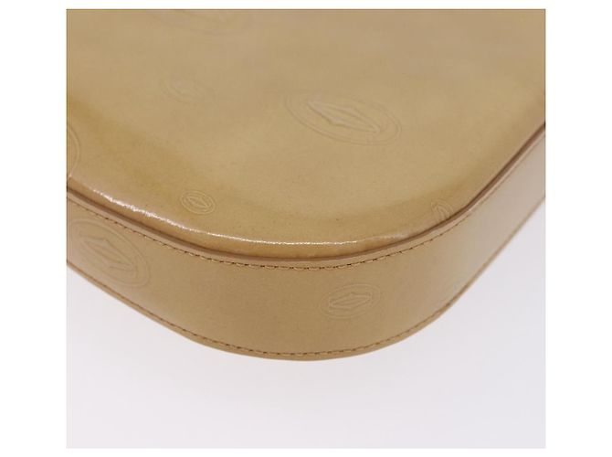 Borsa a tracolla CARTIER Pelle verniciata Beige Silver Auth 198718V Argento - vista 13