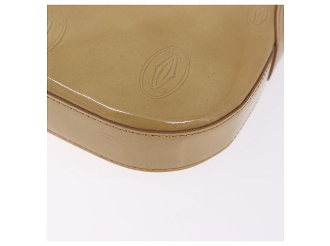 Borsa a tracolla CARTIER Pelle verniciata Beige Silver Auth 198718V Argento - vista 14