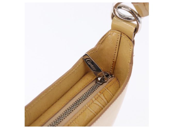 Borsa a tracolla CARTIER Pelle verniciata Beige Silver Auth 198718V Argento - vista 15