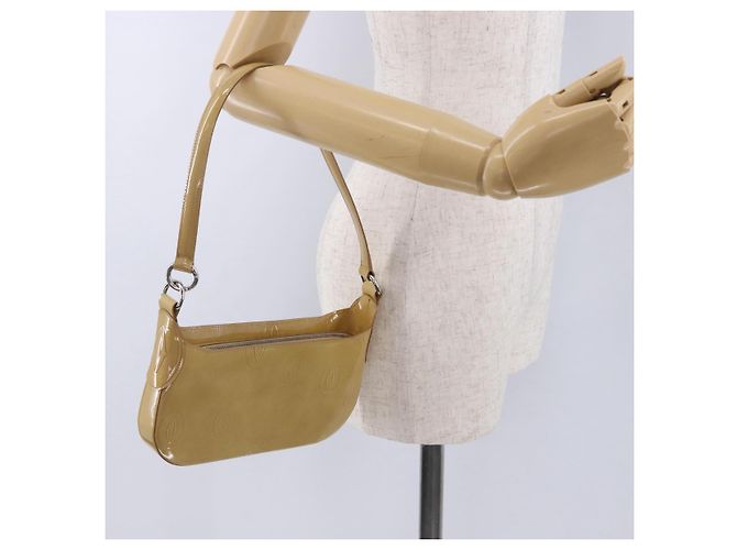 Borsa a tracolla CARTIER Pelle verniciata Beige Silver Auth 198718V Argento - vista 19