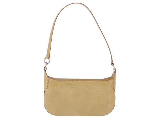 Borsa a tracolla CARTIER Pelle verniciata Beige Silver Auth 198718V Argento - vista 2