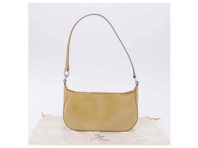 Borsa a tracolla CARTIER Pelle verniciata Beige Silver Auth 198718V Argento - vista 20