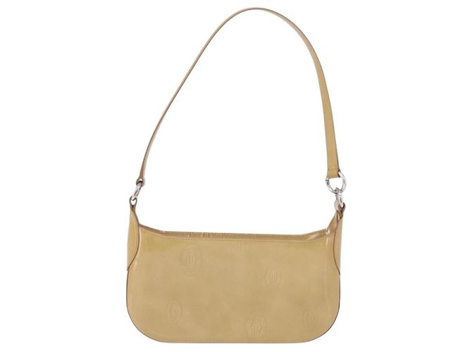 Borsa a tracolla CARTIER Pelle verniciata Beige Silver Auth 198718V Argento - vista 3