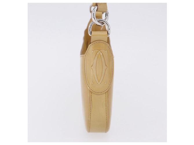 Borsa a tracolla CARTIER Pelle verniciata Beige Silver Auth 198718V Argento - vista 5