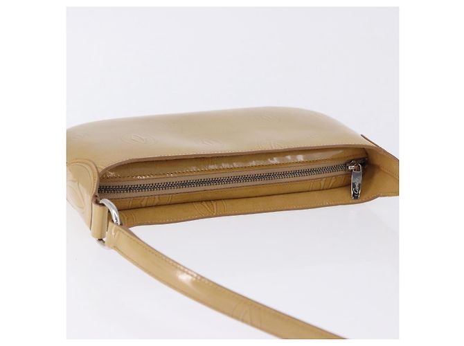 Borsa a tracolla CARTIER Pelle verniciata Beige Silver Auth 198718V Argento - vista 7