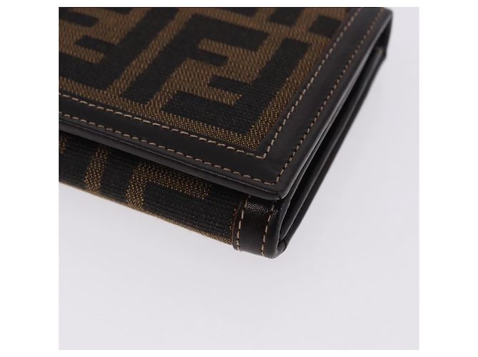 Portafoglio lungo FENDI Zucca Canvas Nero Marrone Auth 196107V - vista 14