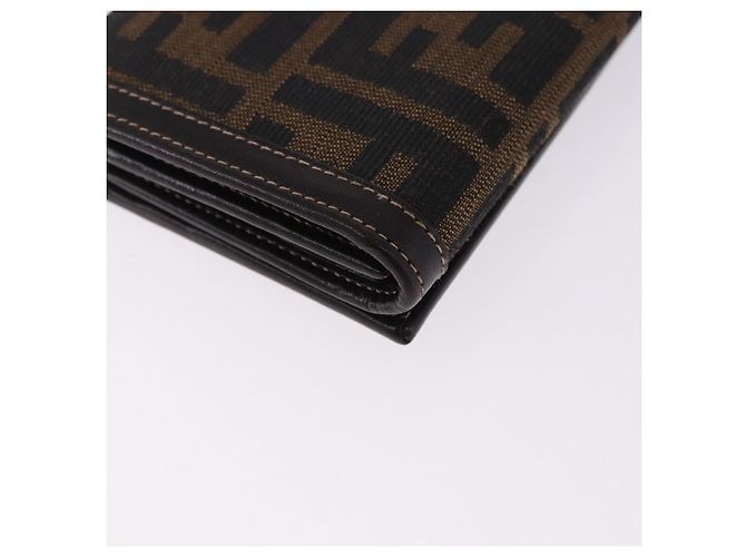 Portafoglio lungo FENDI Zucca Canvas Nero Marrone Auth 196107V - vista 15