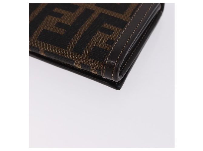 Portafoglio lungo FENDI Zucca Canvas Nero Marrone Auth 196107V - vista 16
