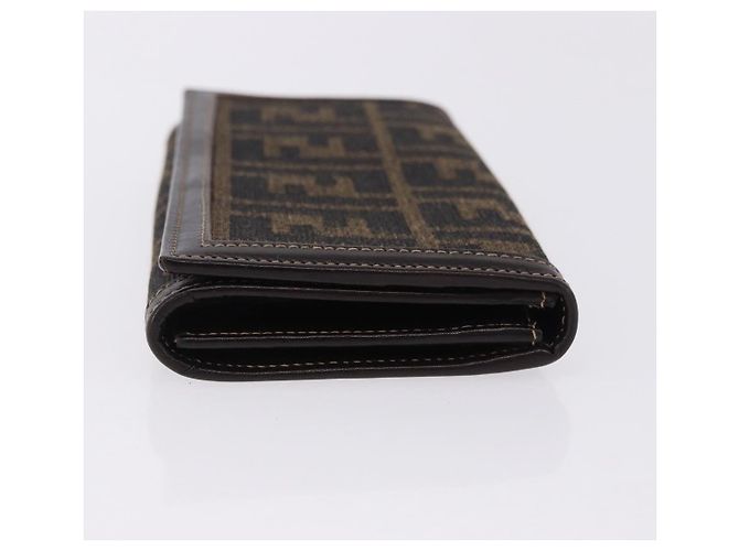 Portafoglio lungo FENDI Zucca Canvas Nero Marrone Auth 196107V - vista 3