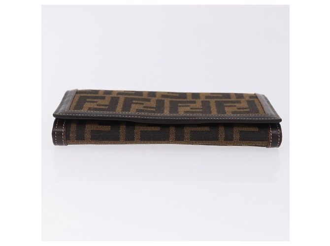 Portafoglio lungo FENDI Zucca Canvas Nero Marrone Auth 196107V - vista 6
