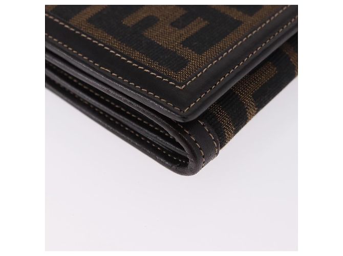 Portafoglio lungo FENDI Zucca Canvas Nero Marrone Auth 196107V - vista 7