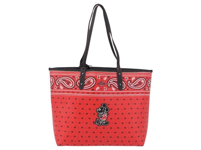 Coach Tote Bag PVC Canvas Disney Collaboration Rot Silber Auth 196322A - Ansicht 2