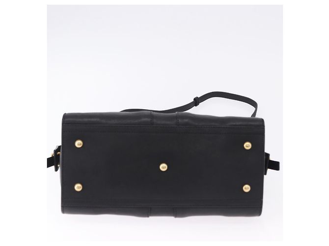 Bolso de mano Cabas SAINT LAURENT de piel 2way Negro Oro Auth am12406V Dorado - vista 11