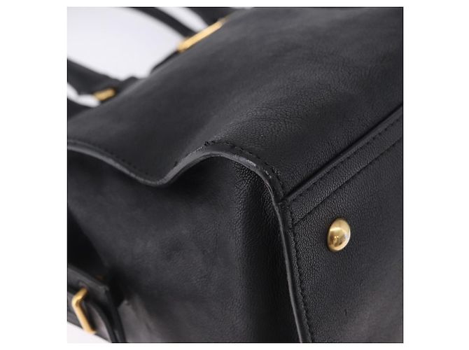 Bolso de mano Cabas SAINT LAURENT de piel 2way Negro Oro Auth am12406V Dorado - vista 12