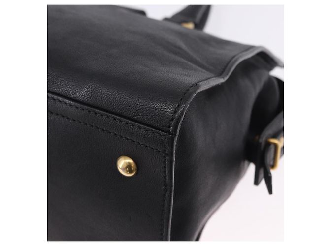 Bolso de mano Cabas SAINT LAURENT de piel 2way Negro Oro Auth am12406V Dorado - vista 15