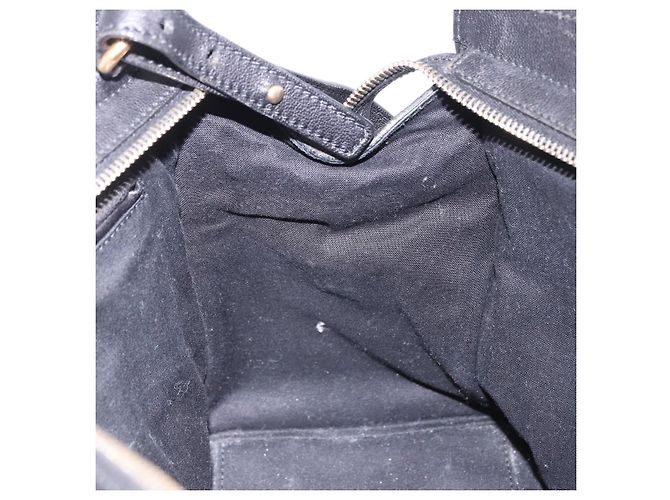 Bolso de mano Cabas SAINT LAURENT de piel 2way Negro Oro Auth am12406V Dorado - vista 20