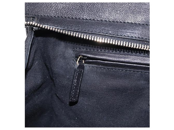 Bolso de mano Cabas SAINT LAURENT de piel 2way Negro Oro Auth am12406V Dorado - vista 22
