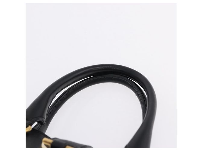 Bolso de mano Cabas SAINT LAURENT de piel 2way Negro Oro Auth am12406V Dorado - vista 8