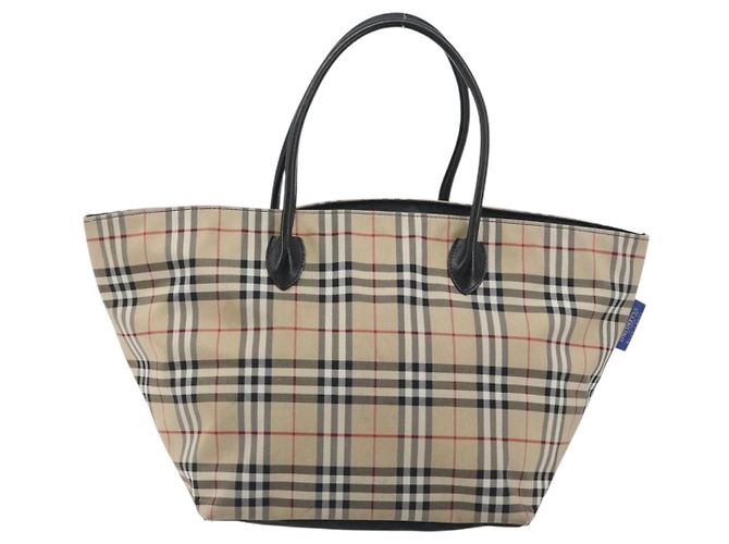 Burberrys Nova Check Blue Label Tote Bag aus beige Canvas, authentisch kk702 - Ansicht 2