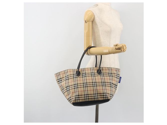Burberrys Nova Check Blue Label Tote Bag aus beige Canvas, authentisch kk702 - Ansicht 21