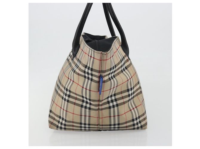 Burberrys Nova Check Blue Label Tote Bag aus beige Canvas, authentisch kk702 - Ansicht 4